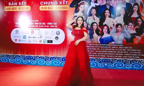 Hoa hậu Lê Thị Thắm đẹp rực rỡ ngồi ghế giám khảo Hoa hậu Thương hiệu Việt Nam 2023