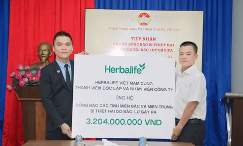 Herbalife Việt Nam đóng góp hơn 3,2 tỷ đồng chung tay hỗ trợ vùng bão lũ miền Bắc, miền Trung.