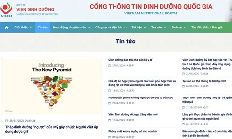 Chính thức vận hành Cổng thông tin Dinh dưỡng