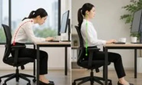 'Tư thế con tôm' của dân văn phòng: Không đẹp mà sao không sửa?